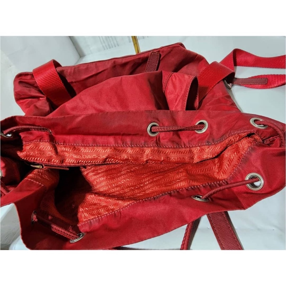 Authentic PRADA Tessuto Nylon Vela Medium Backpack Red - Picture 11 of 14